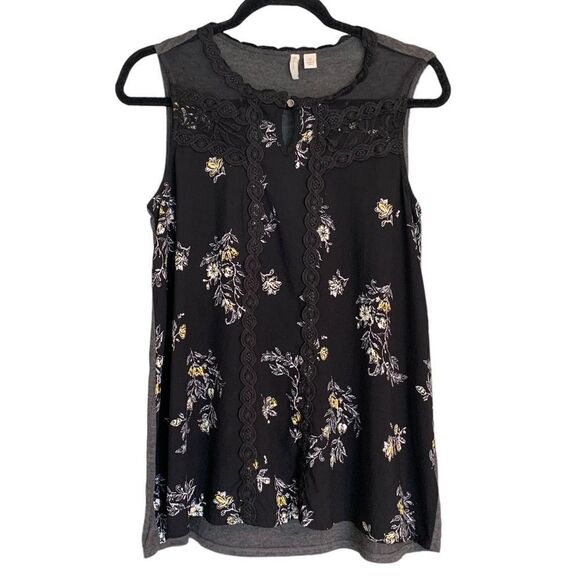 Est. 1946 Women’s Contemporary Sleeveless Black Multicolor Floral Top Size Small - Picture 1 of 7